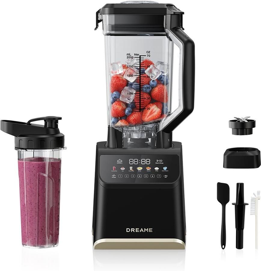 Dreame BlendLogic™ Blender 2000W iDetect™ AI 9 Programma's BPA-vrij 2L + 700ml Zwart