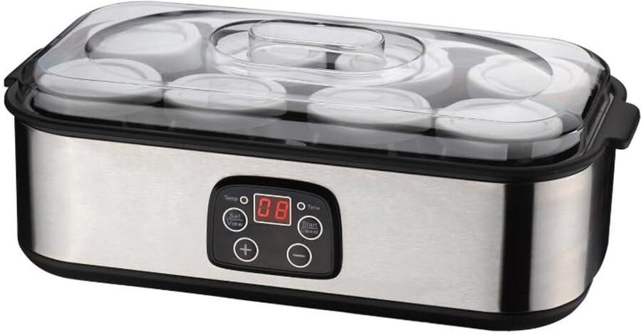 Dreamhigh Elektrische Yoghurtmaker 8 glazen LCD-display temperatuurregeling