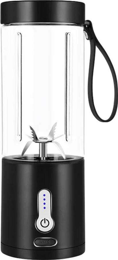 DrPhone PowerBlend Draagbare Elektrische Juicer – Draagbare Blender – 530 ML Capaciteit – 20000 RPM – Mini Juicer Zwart