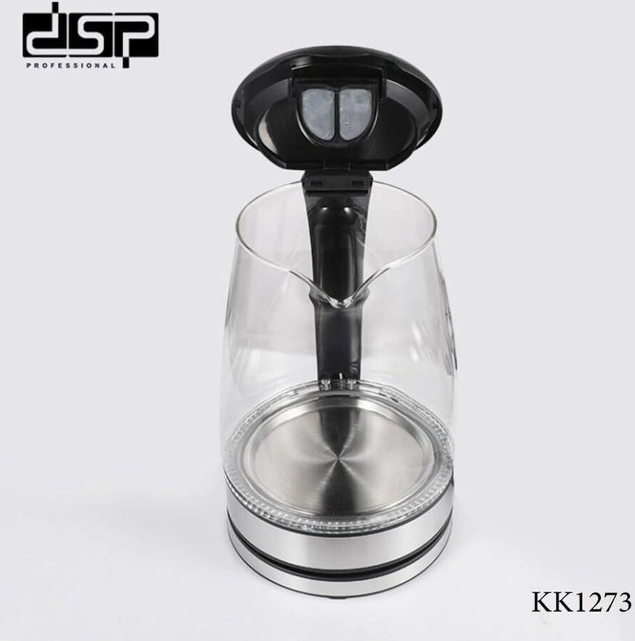 DSP KK1273 Waterkoker 2 0L 2200W Snelkoker met Blauwe LED-verlichting Kalkfilter & Automatische Uitschakeling