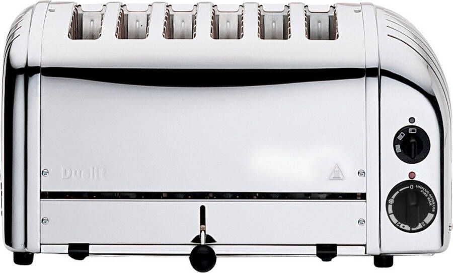 Dualit Vario NewGen Broodrooster Gepolijst RVS 6 Extra brede Sleuven 28mm Ontdooistand ProHeat Technologie