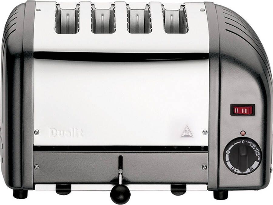 Dualit Vario NewGen Broodrooster Metallic Charcoal 4 Extra brede Sleuven 28mm Ontdooistand ProHeat Technologie