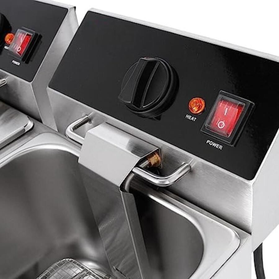 Dubbele frituurpan Dubbele friteuse Dubbele frietpan ‎31 3 x 59 8 x 38 6 cm 16 25 kg 3 25 watt