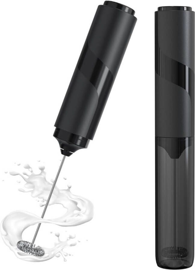 Dussdote Blender Elektrische Klopper Mini voor Koffie Latte Cappuccino Warme Chocolademelk Zwart