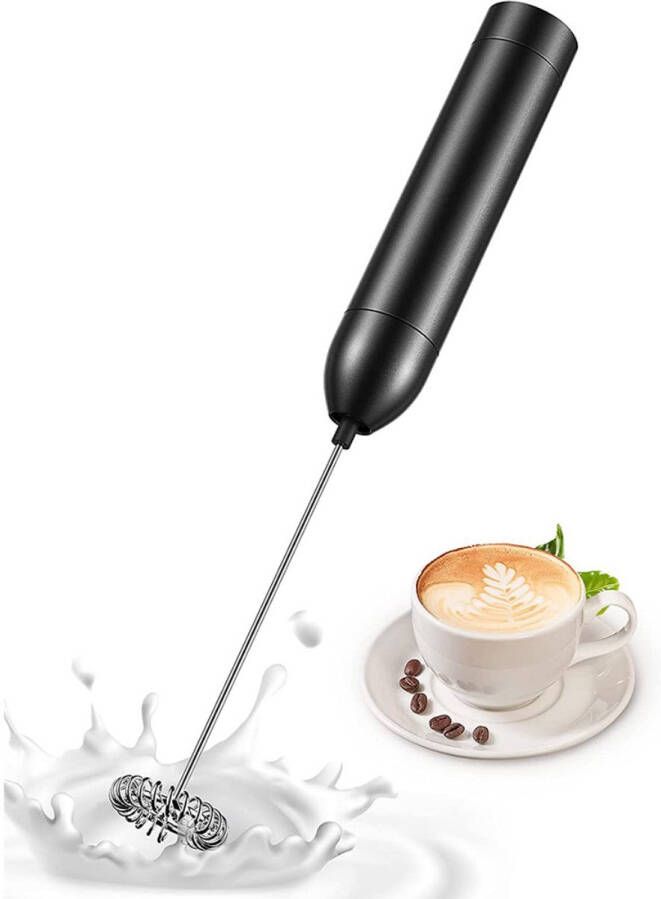 Dussdote Melkopschuimer Elektrische melkopschuimer Handheld melkopschuimer Geschikt voor koffie room cappuccino latte-drankmixer Zwart