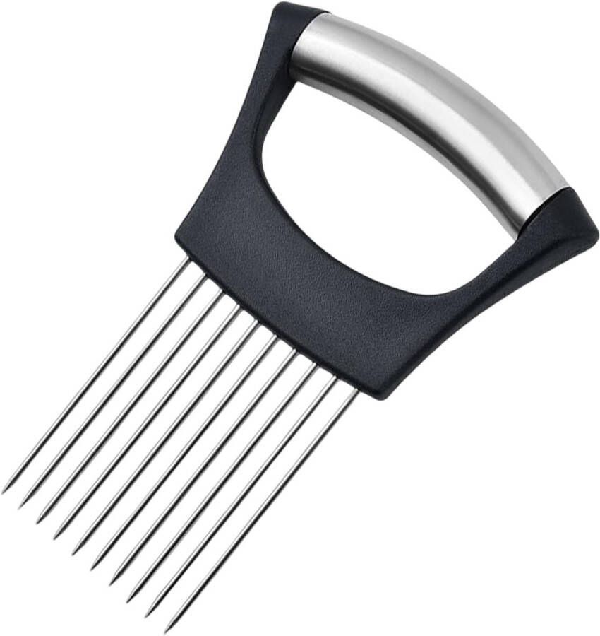 Dussdote Uiensnijder Uienhouder van roestvrij staal Hulpmiddel voor het snijden van voedsel Geïntegreerde uienhouder Geschikt voor vlees groenten en fruit 1 st