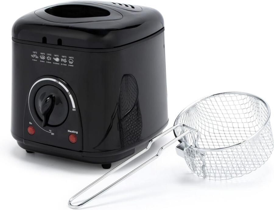 DVDSS Mini frituurpan compacte frituurpan 950W 1 L 19 2 x 21 3 x 20 centimeter Zwart