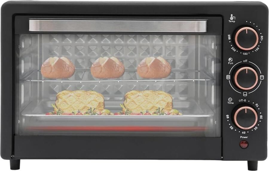 DVDSS Mini oven tafeloven Pizza oven 22L 1000W 37 x 42x 25 centimeter Zwart