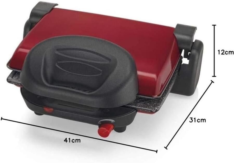 Dyna Contactgrill Met Uitneembare Platen Contactgrill Multi Grill Rood 31cm x 41cm x 12cm
