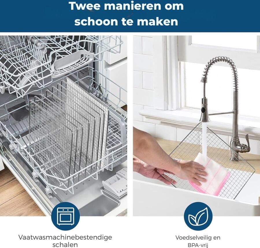 Dyna Voedseldroger Droogoven Fruitdroger 9 Lagen 30 tot 75 Graden- Zilver 41cm x 35cm x 32cm