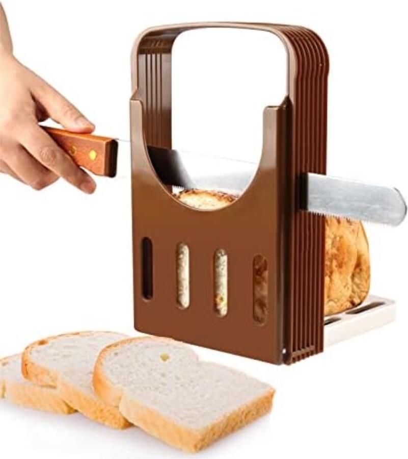 DYVNS Broodsnijder Hulmiddel Broodsnijmachine Handmatig Brood Snijden Opvouwbaar en Verstelbaar