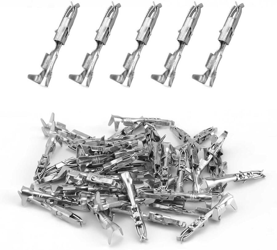 0XBIT Mini ISO Krimpcontacten 50 stuks mini-ISO-contacten voor kabeldoorsnede van 0 50 mm² tot 1 mm² draaddiameter van 18 tot 22 AWG