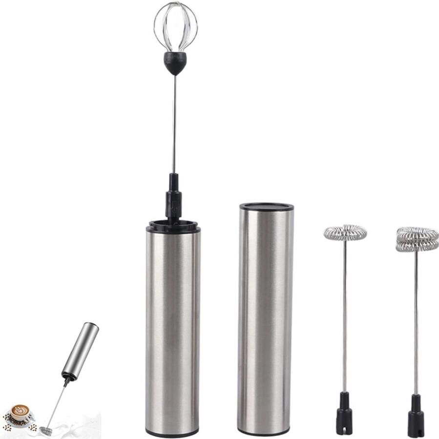 1-delige set Elektrische eierklopper Handmatige elektrische eierklopper Twee snelheidsstanden USB oplaadbaar Geschikt voor het opschuimen van melk het roeren van koffie en het mixen van ingrediënten in de keuken 25 6*3 2*3 2 cm Zilver