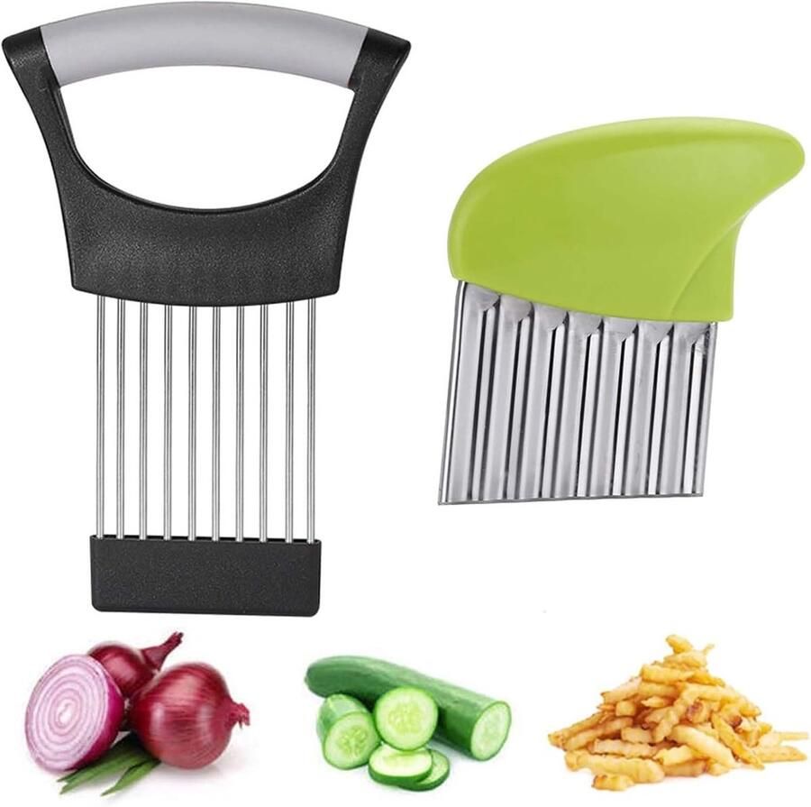 1 groentesnijder en 1 aardappelsnijder uiensnijder aardappelsnijder cocachinisnijder keukenassistent voor uien appels aardappelen komkommers