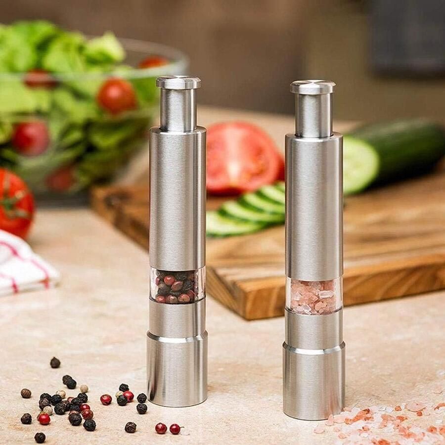 1 PC Verkoop Handleiding RVS Duim Duw Zout Peper Spice Saus Molen Stick Keuken Gereedschap Accessoires