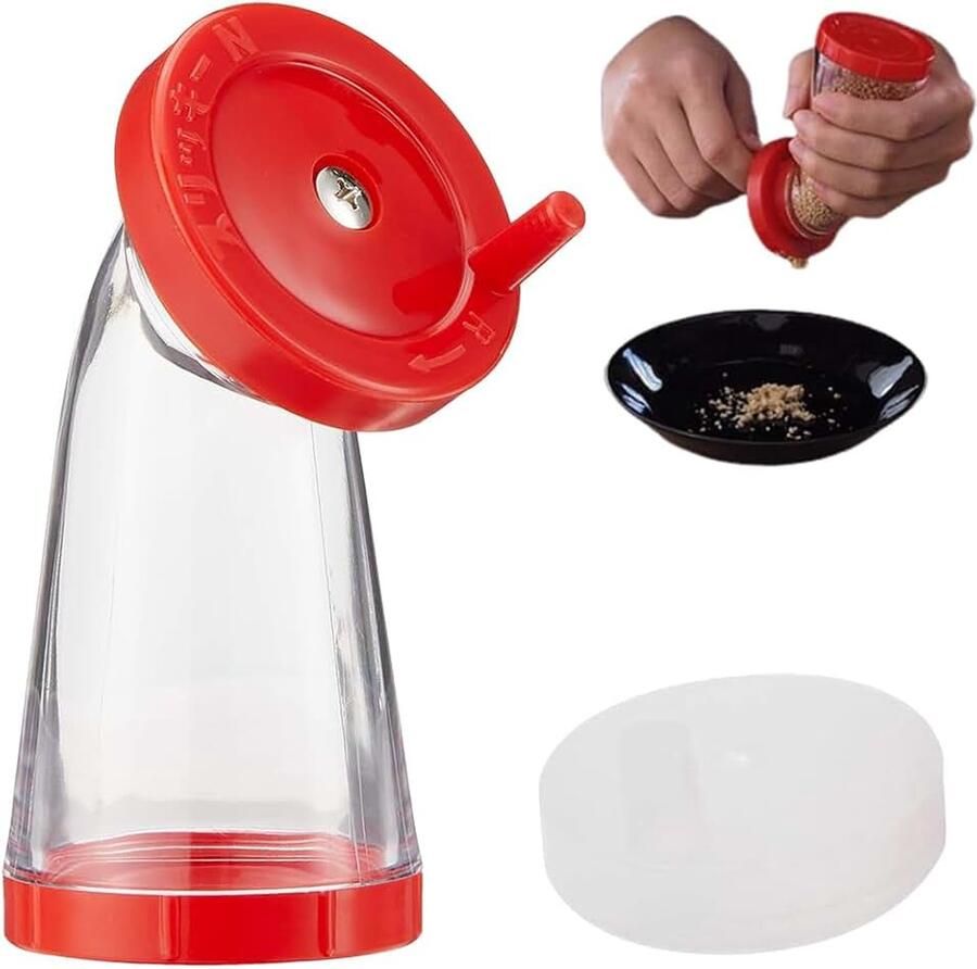 1 PCS Alles-in-één Sesammolen Een handmatige sesammolen die verse en heerlijke sesamzaadjes maalt. Gemakkelijk in gebruik en perfect voor rijst salades noedels en roerbakgerechten