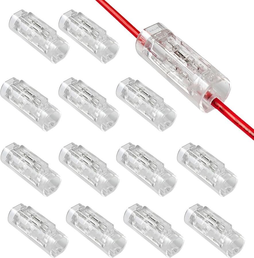 1-polige kabelverbinders 10 stuks soldeervrije snelverbinders voor draad-naar-draad 0 35 0 5 mm² (AWG22-20) transparant 1P elektrische connector