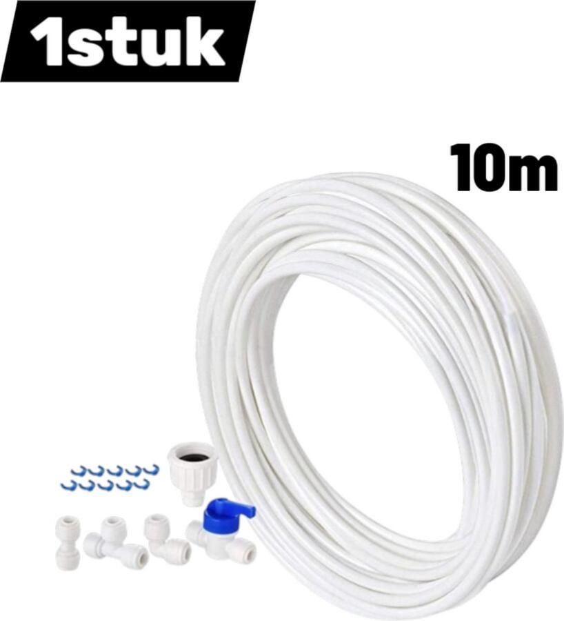 1 stuk 10 meter waterfilterslang – Universele aansluitkit met fittingen – Voor waterkoelers ijsmachines & filters – Wit