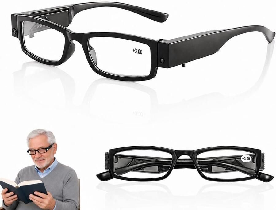 1 stuk 300% loepbril met licht vergrotingsbril led-vergrootbril voor brildragers handsfree leesloep voor senioren om te lezen close-up werk juwelier en hobby's