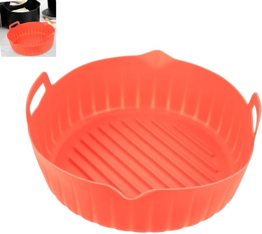 1 stuk Airfryer siliconen voering Herbruikbare bakplaat Airfryer mand Ovenaccessoire Vervangt brandbaar bakpapier Hittebestendige bakplaat Airfryer voering Hittebestendige siliconen mat Rood