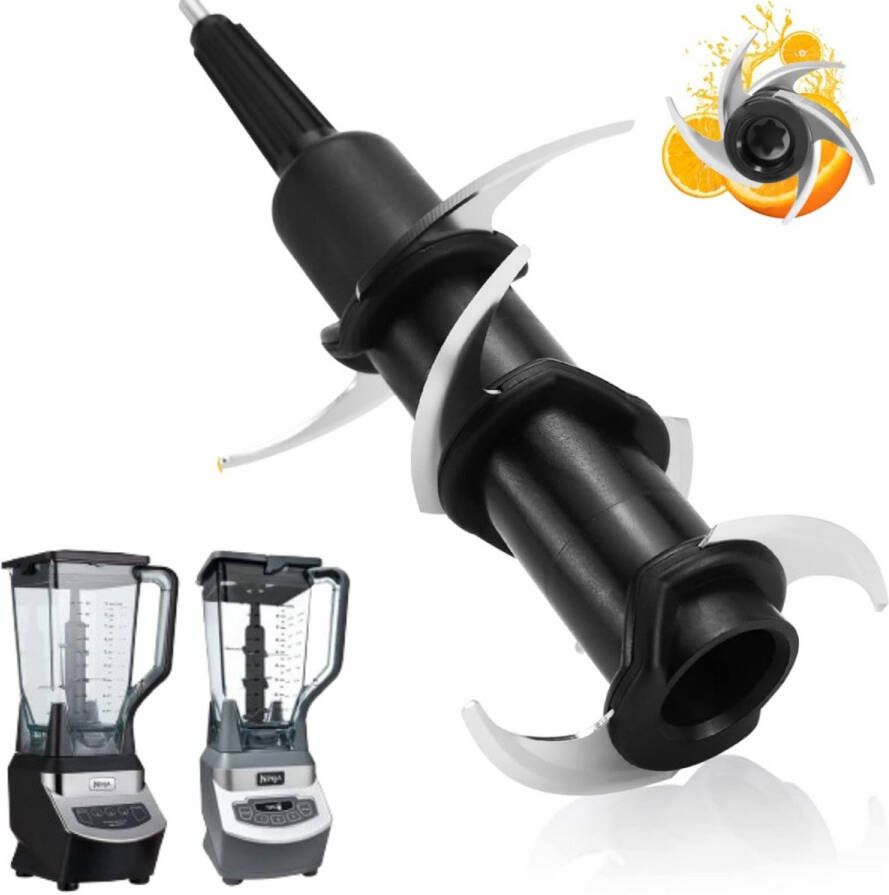 1 stuk Blender 6-blads vervangingsset Blender vervangend gestapeld mes Gestapeld 6-blads vervanging Zwart Compatibel met Ninja Professional Blender-modellen BL500 BL660 BL700 BL740 NJ600C Voor 72 oz Ninja Blenders
