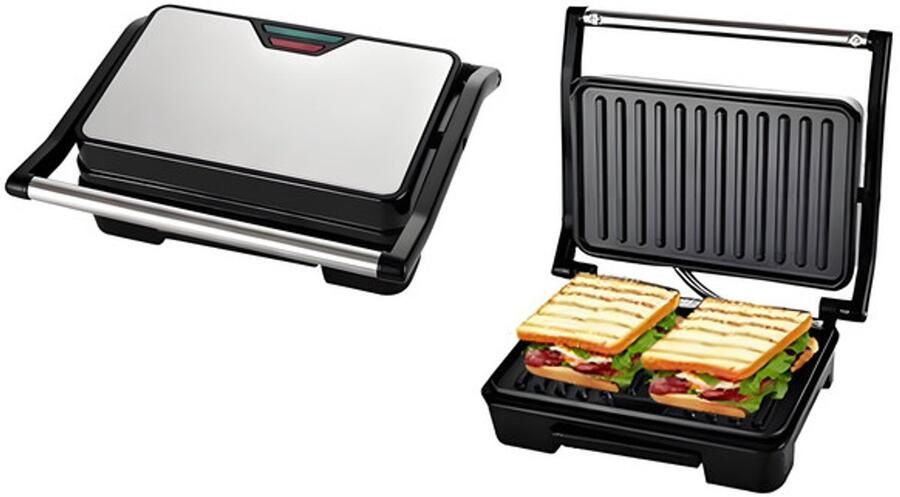 1 stuk panini-bakvorm Steakmaker Tosti Apparaat Wafelijzer Broodbakmachine Ontbijtbakmachine Zwart