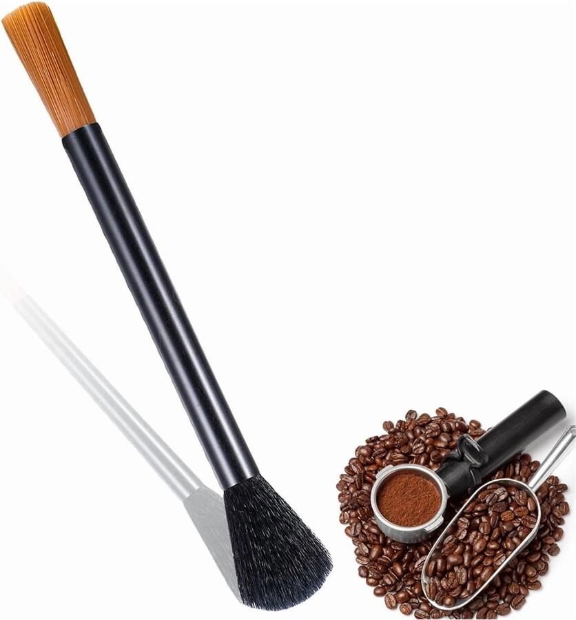 1 stuk Reinigingsborstel voor koffiemolens -Stofzuigen Espressoborstel Accessoires- Reiniger Barista Borstel Machine Reinigingsborstel Reinigingsgereedschap -voor Bonen Koffie Gereedschap Barista Thuis Keuken（zwart）
