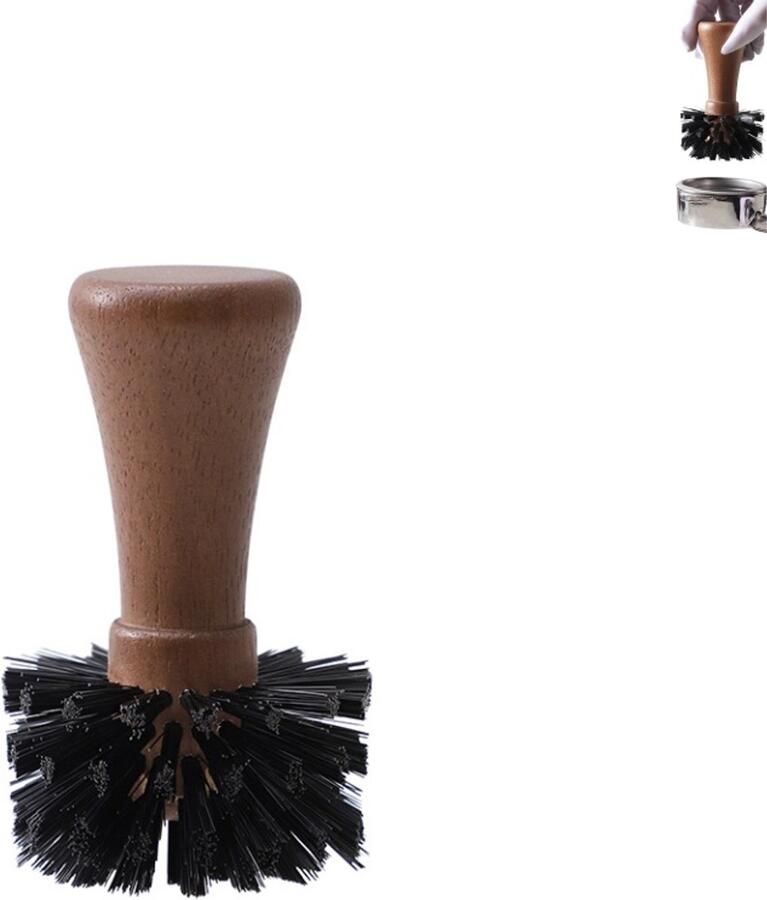 1 stuk Reinigingsborstel voor koffieportafilter Gereedschap voor het reinigen van koffiedik met houten handvat Reinigingsborstel voor het koffiedikbakje Reinigingsaccessoire voor koffiemachine Geschikt voor dagelijks onderhoud en reiniging