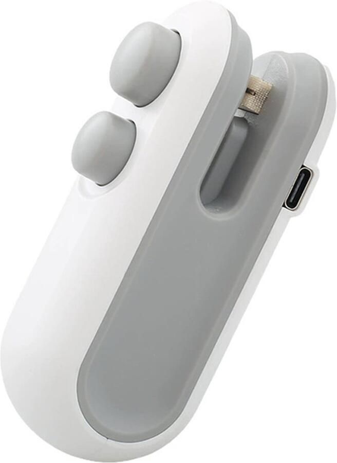 1 stuk Snackverpakkingszaksealer draagbare mini-sealer voor picknicks en reizen handmatige pers voor plastic zakken magische zaksealer zak voor aardappelchips koekjeszak（Wit）
