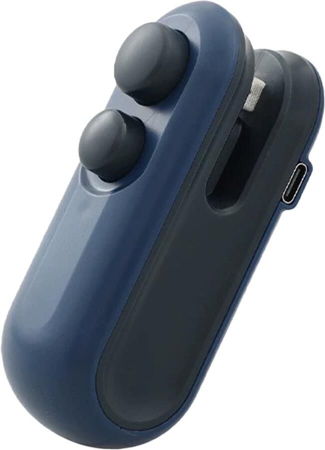 1 stuk Snackverpakkingszaksealer draagbare mini-sealer voor picknicks en reizen handmatige pers voor plastic zakken magische zaksealer zak voor aardappelchips koekjeszak（blauw）