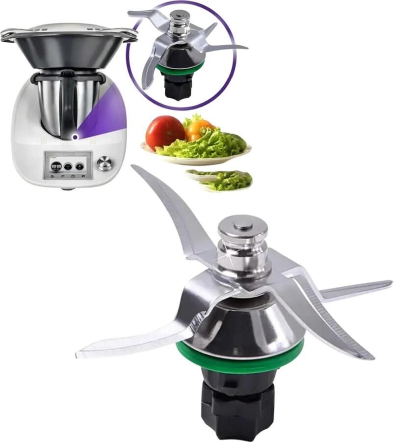 1 stuk TM5 TM6 vervangingsmessen Adapter voor keukenmachine Blendermes Keukenreparatieonderdelen Roestvrij staal van voedselkwaliteit 132*120*80 mm Vervangingsmes voor keukenmachinehakken en mixen van voedsel Zilver