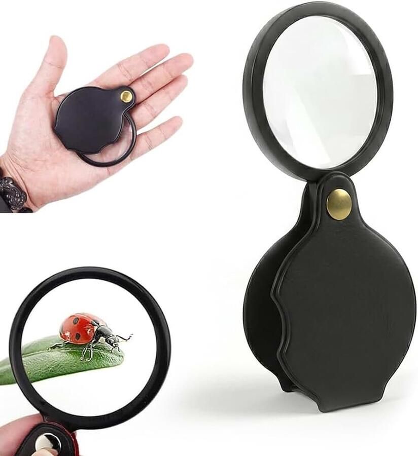 1 stuk zakloep handig vergrootglas met leren tas duidelijke vergroting voor sieraden postzegels munten lezen en hobby's compact formaat