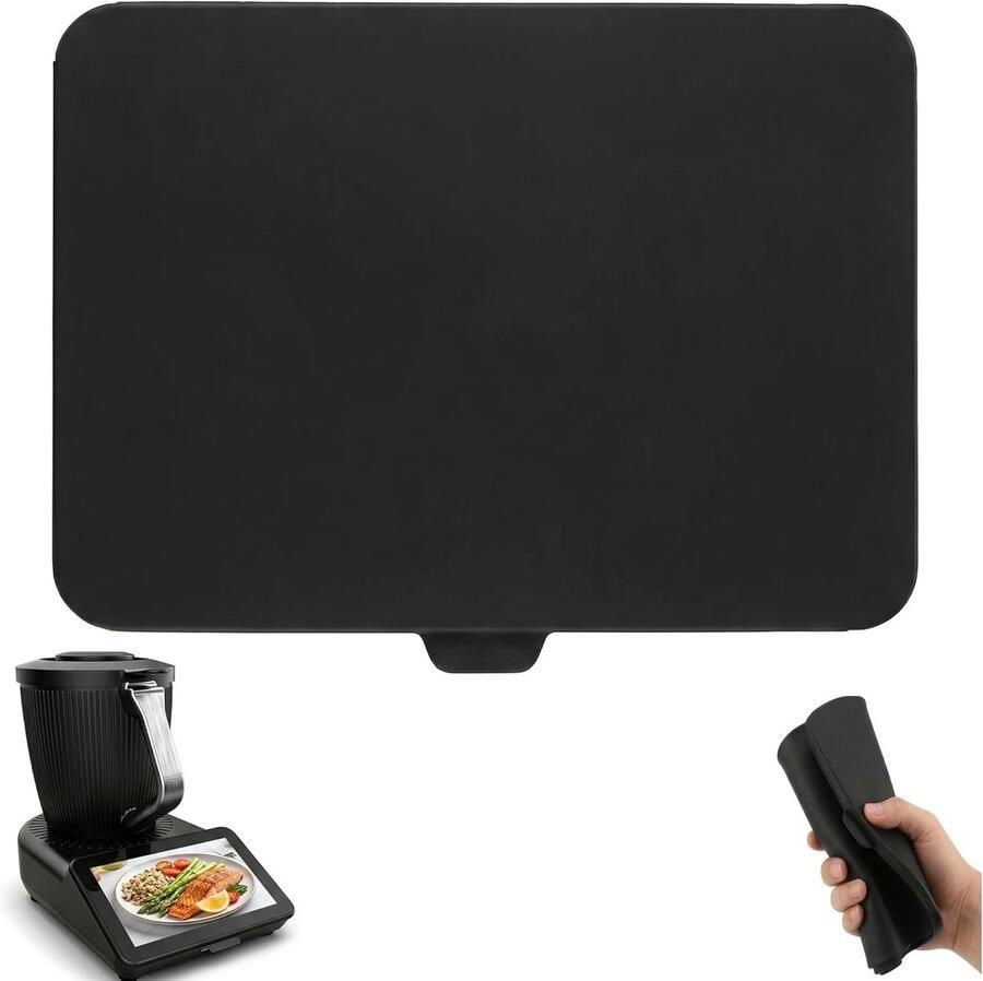 1 Stuks Food Processor Siliconen Screenprotector Anti-Kras Touch Cover & Waterdicht Accessoire voor Keukenapparatuur (Zwart)