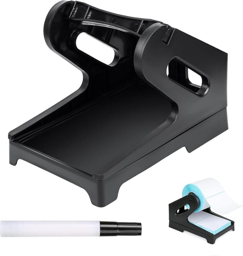 1 Stuks Thermo-labelhouder voor Rollen en Eindeloze Etiketten Thermo-labelhouder 2-in-1 Labelhouder voor Desktop Labelprinters met 1 Reinigingspen voor Desktop-labelprinter