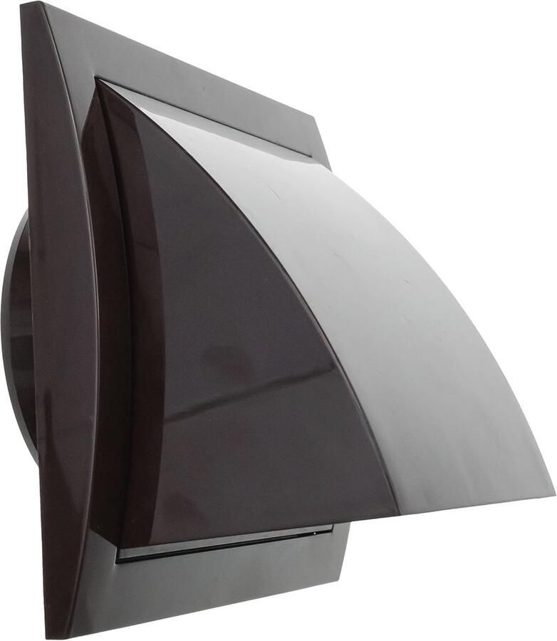 10 5 cm afzuigkap met regenhoes en achterklepdemper Bruine ABS-kunststof wandkanaalkap voor ventilatie