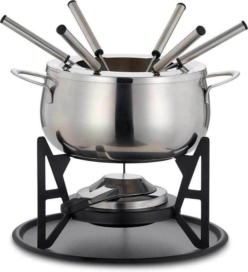 10-delige RVS Fondue Set voor Kaas Vlees en Chocolade voor 6 Personen