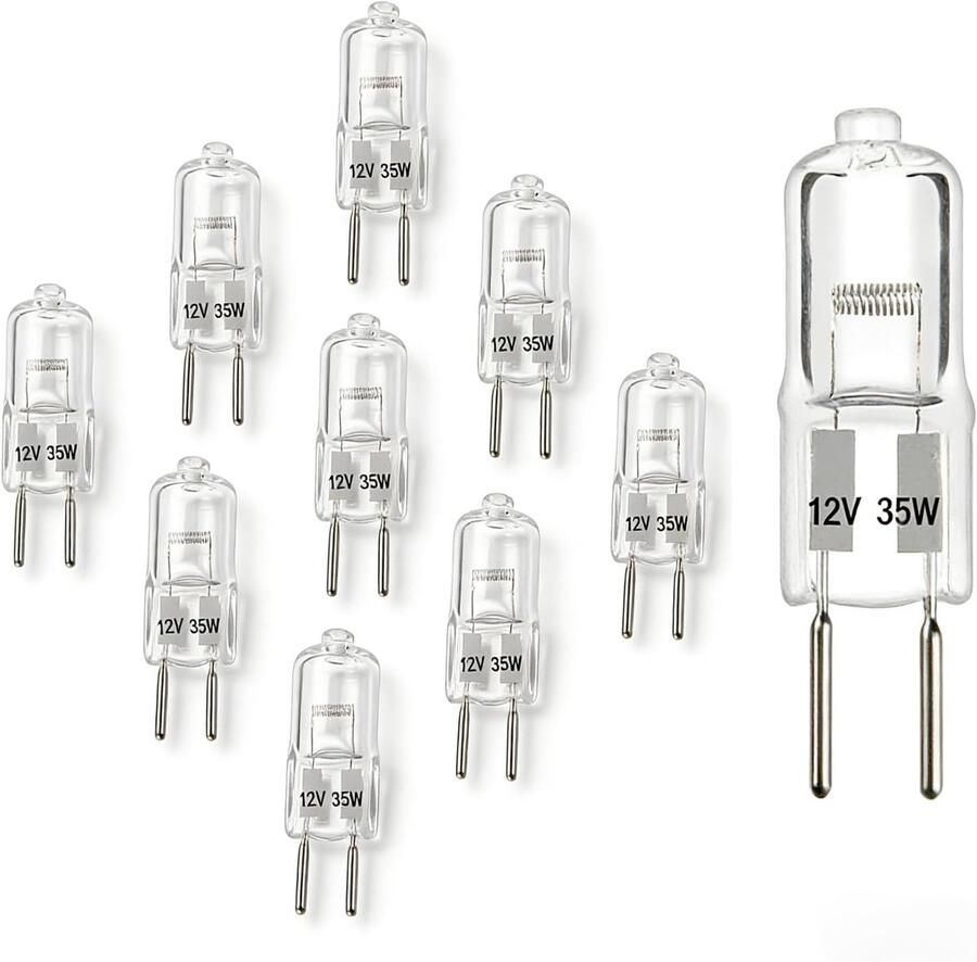 10 Halogeenlampen G4 Capsule 12V 35W Warm Wit Licht voor Afzuigkap Keuken en Binnenverlichting