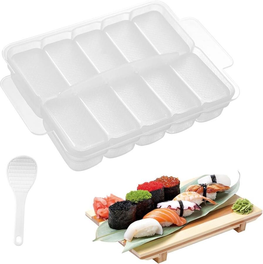 10-in-1 Sushi & Onigiri Vorm Set Rechthoekige Rijstpers voor Nigiri en Bento Box