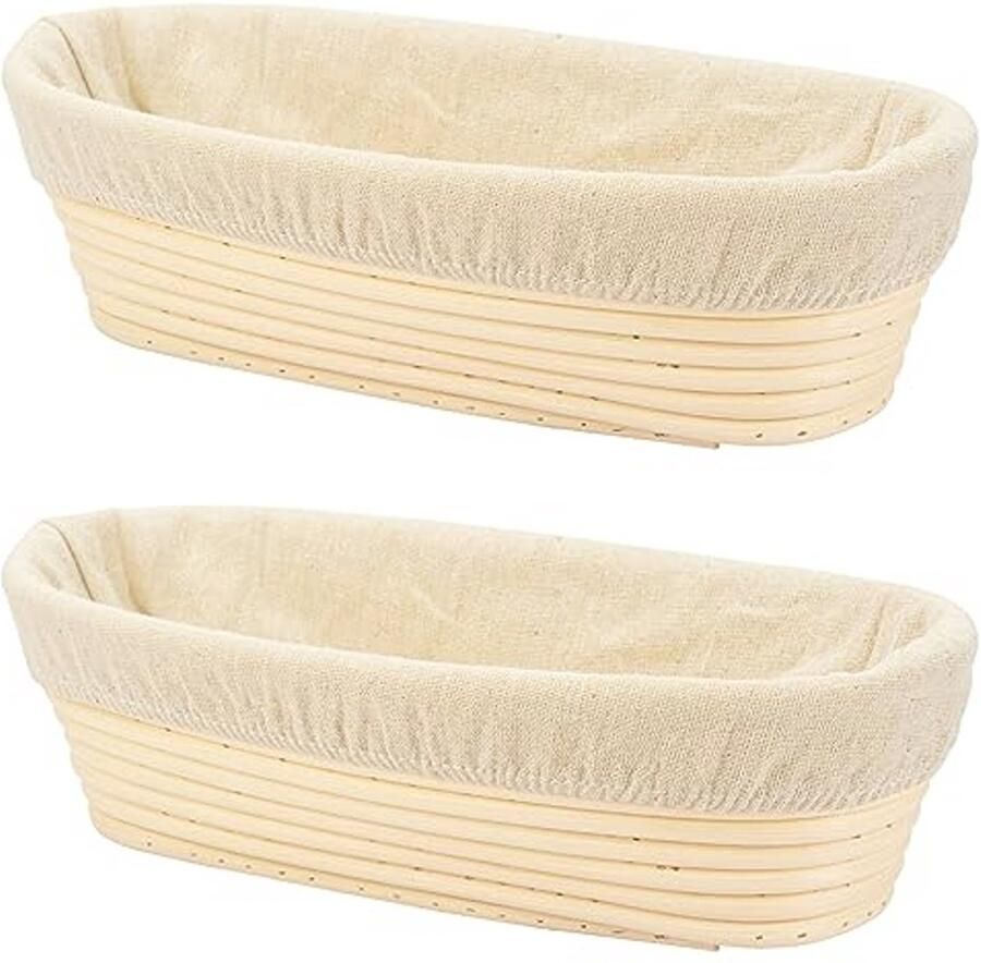 10 Inch Ovale Brood Banneton Set voor Professionele en Thuisbakkers