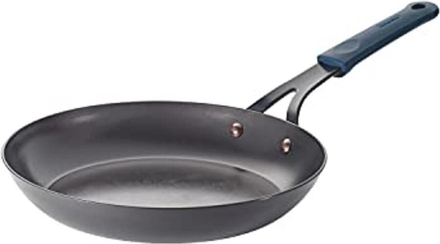 10 Koolstofstaal Koekenpan met Siliconen Grip voor Veelzijdig Koken