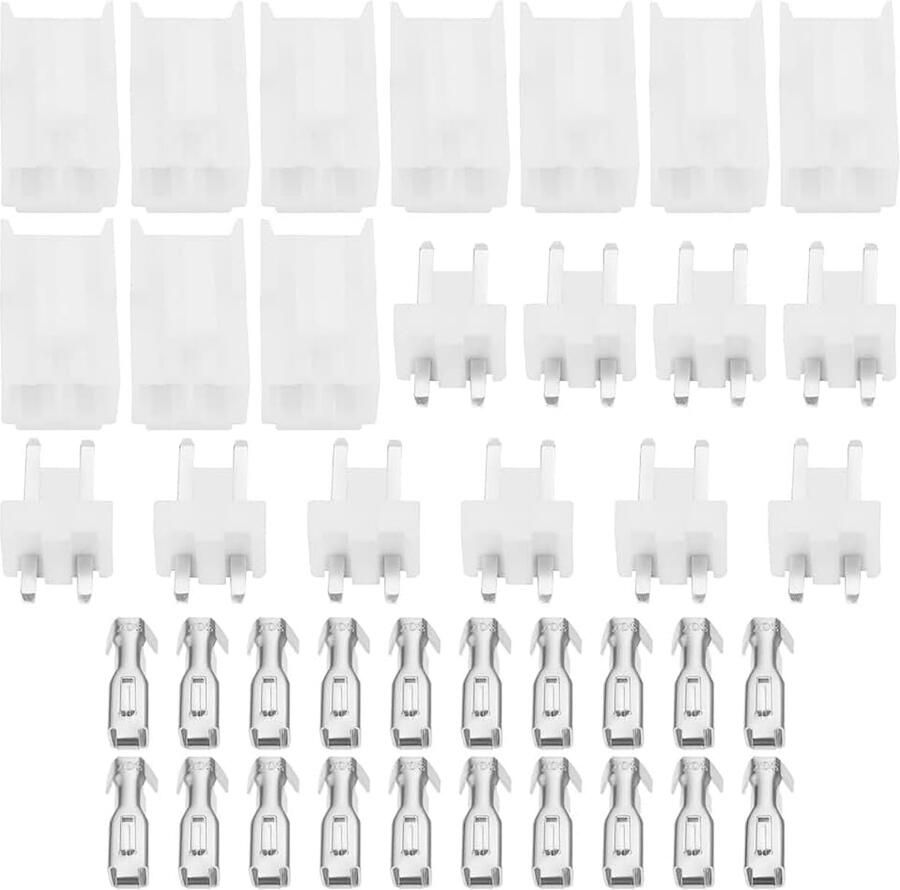 10 sets van JST VH 3.96 2pin bedradingseindconnectoren met mannelijke en vrouwelijke contactdozen geschikt voor printplaten