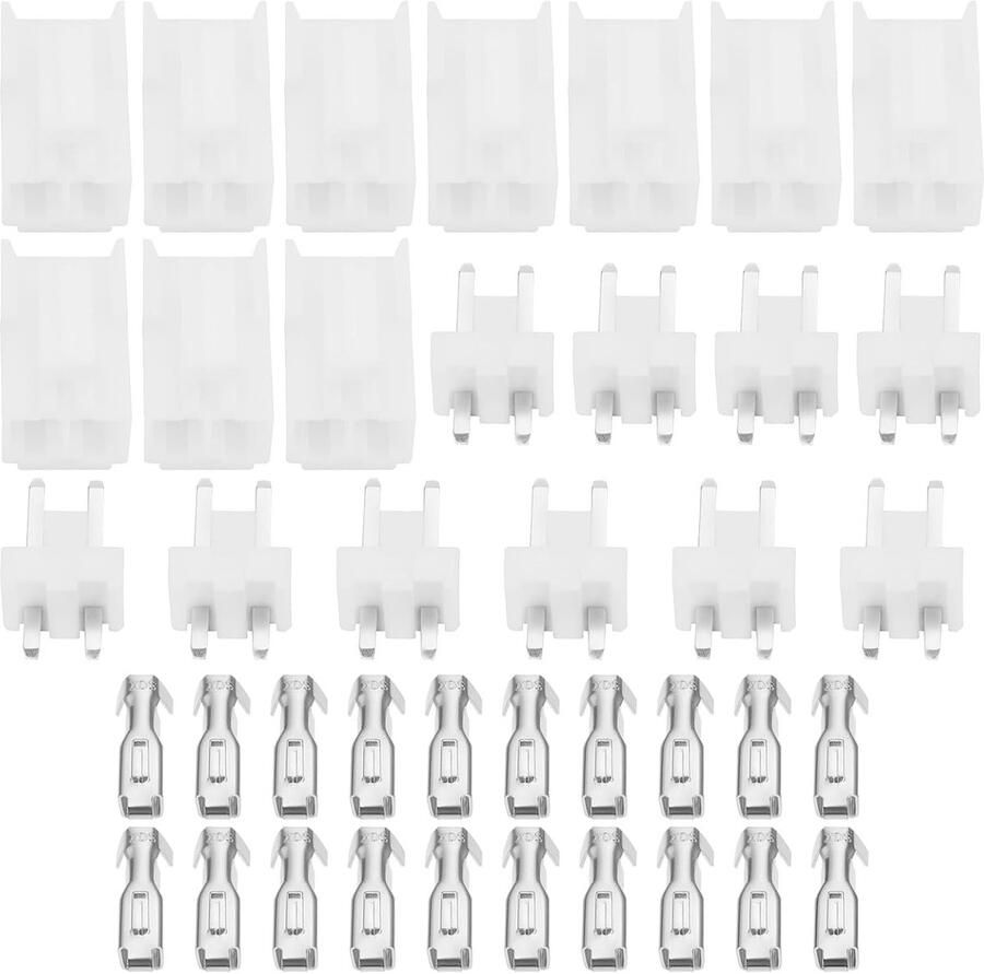 10 sets van JST VH 3.96 2pin bedradingseindconnectoren met mannelijke en vrouwelijke contactdozen geschikt voor printplaten
