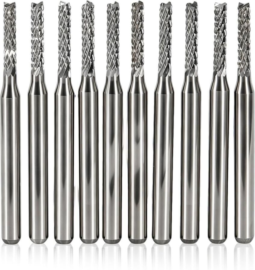 10 stuks 2 mm hardmetalen snijboren met 3 175 mm schacht voor PCB SMT CNC-snijmachine Ultra Fine Cutter