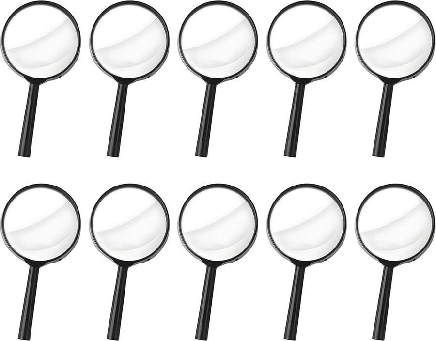 10 stuks 3-voudige 60 mm vergrootglas set kunststof vergrootglas voor lezen knutselen natuurobservatie en detailanalyse