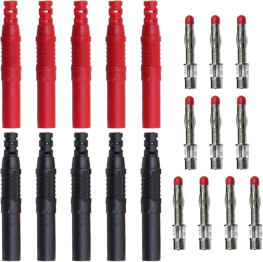10 stuks 4 mm geïsoleerde behuizing banaan stekker veiligheid gelaste banaan plug connector voor meting draad