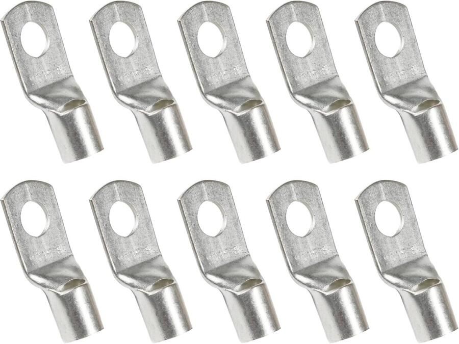 10 stuks buiskabelschoenen 35 mm² M8 van vertind koper niet-geïsoleerde elektrische kabelschoen voor accuaansluitingen industriële en auto-installaties corrosiebestendigheid en hoge geleiding