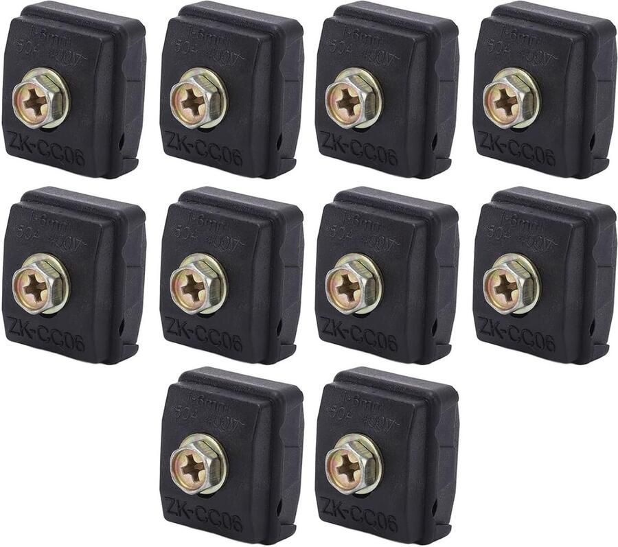 10 stuks elektronische connectoren voor T-stopcontacten 50 A 400 V 1-6 mm² elektrische kabelverbinders geïsoleerde veilige laagspanningsgatverbinders