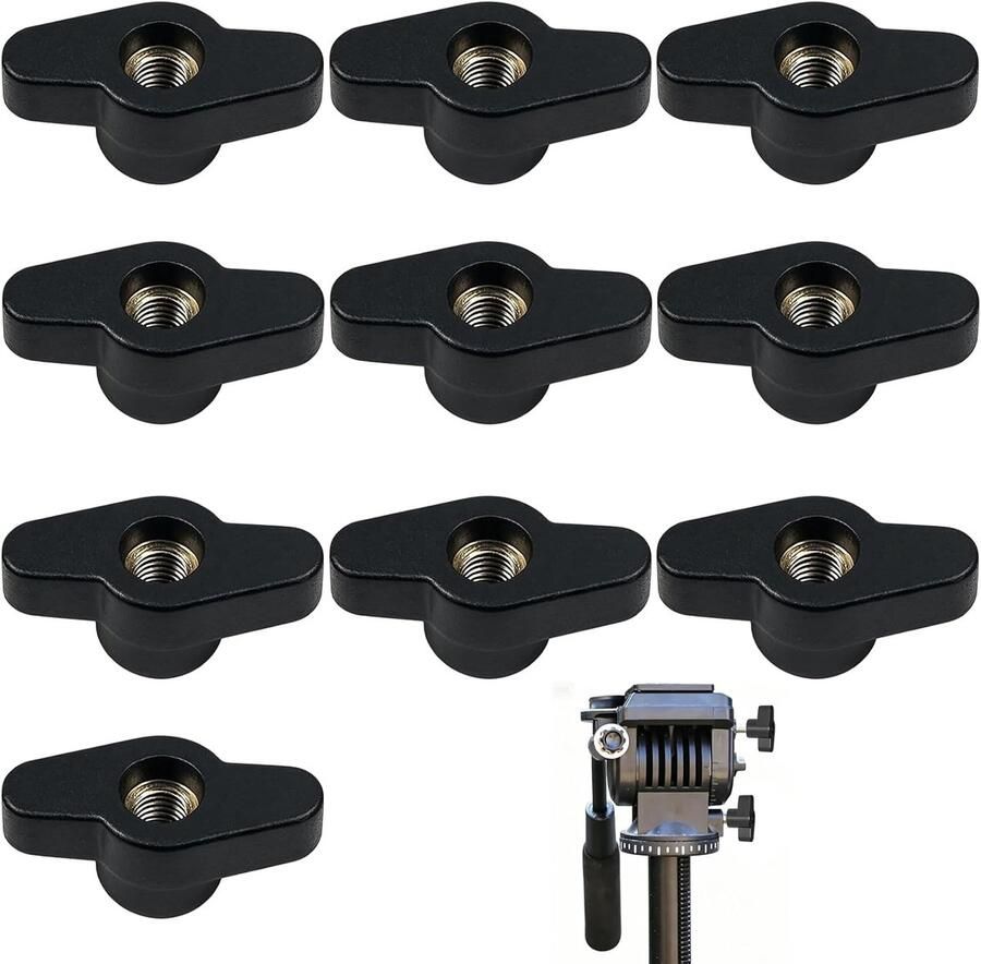 10 stuks M8 sterknoppen zwarte handmoeren met ergonomische grip voor gereedschapsvrije bevestiging montage reparatie machines meubels en DIY toepassingen