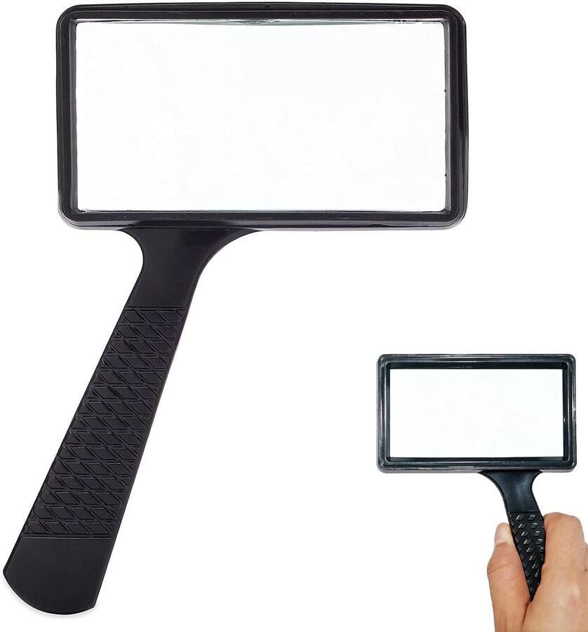 10 x vergrootglas en Rechthoekig vergrootglas voor Lezen Handheld Leesvergrootglas met 10x Vergroting HD Glas voor Documenten Kaarten en Kranten. Ideaal voor Senioren