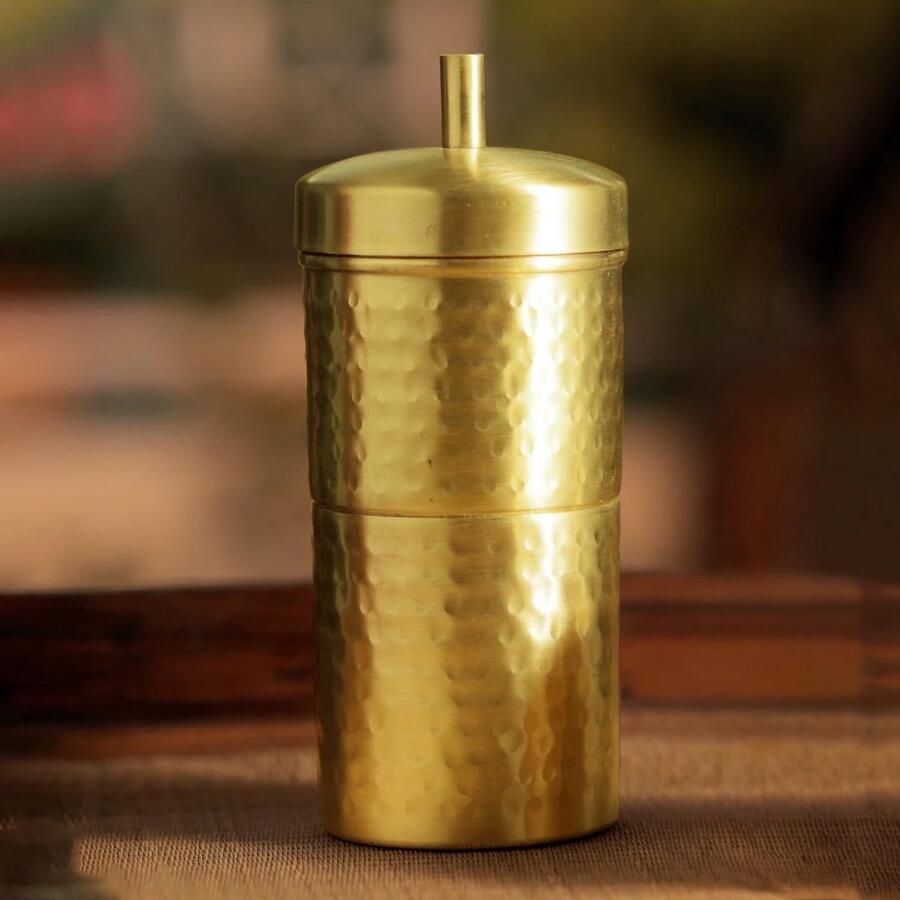 100% puur messing filterkoffiezetapparaat voor thuis en kantoor Zuid-Indisch druppelkoffiezetapparaat